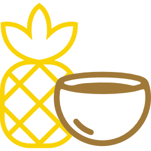 an icon of a pineapple and coconut