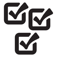 an icon of multiple small checkboxes